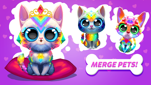 Merge Cute Animal 2 Mini Pets MOD APK 2.28.0 (High Experience Instant Level Up) Android