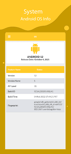 Device info - System Specs Screen 3