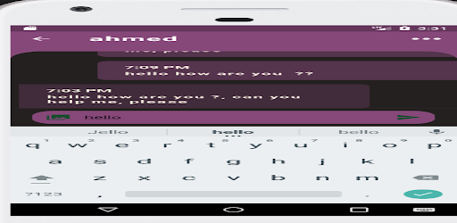 Android application Romantic chat screenshort