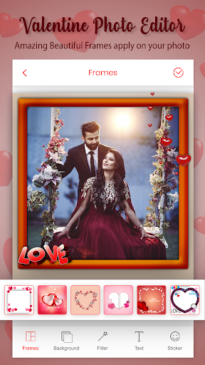 Android application Valentine's Day Photo Editor screenshort