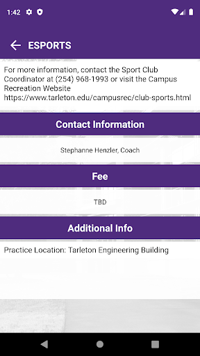 Tarleton Campus Recreation Screen 3