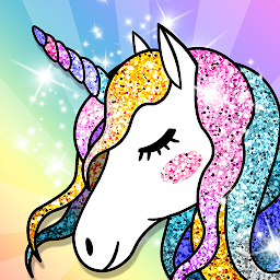 Slika ikone Unicorn Coloring Book Glitter