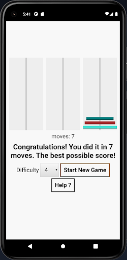 Android application Tower of Hanoi screenshort