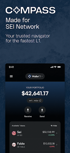 Android application Compass Wallet for Sei screenshort
