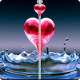 Heart Water Zipper Screen Lock icon