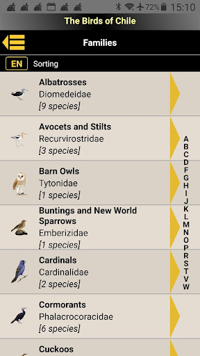 Android application The Birds of Chile screenshort