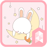 Simple Pink Moon Rabbit GIF icon theme icon