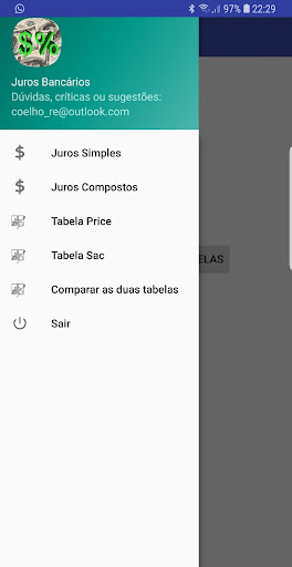 Android application Juros Bancarios - Tabela SAC, screenshort