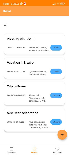 Android application Eventify screenshort
