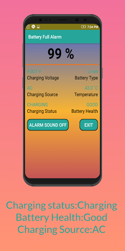 Battery Full Alarm Screen 2