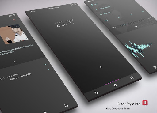 Black Style XIU for Klwp Screen 2
