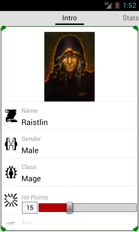 Android application RPG Characters screenshort