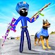 US Police Stickman Dog Chase: BMX Stickman Hero