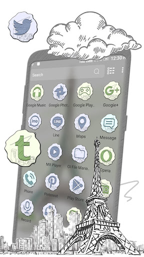 Sketch Eiffel Tower Theme Screen 2