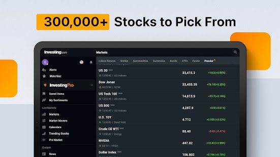 Investing.com: Stock Market Ekran görüntüsü
