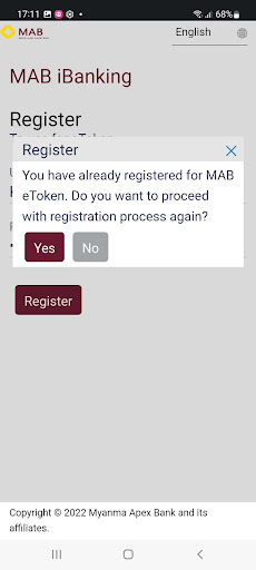 MAB eToken Screen 2