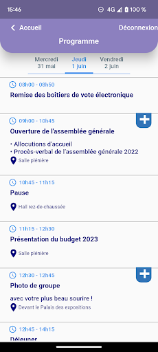 Android application Congrès CNAS 2024 screenshort