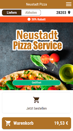 Android application Neustadt Pizza screenshort
