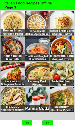 Android application Italian Recipes Offline screenshort