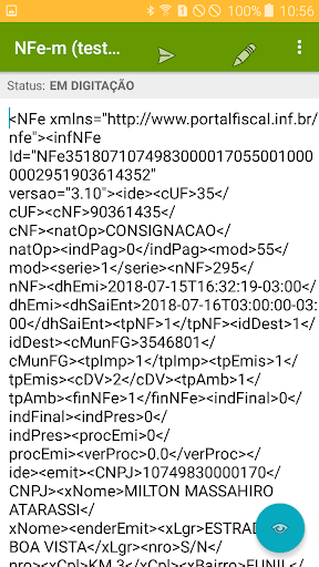 NFe-m(teste) Screen 2
