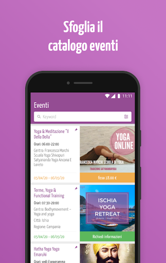 Android application EventiYoga screenshort