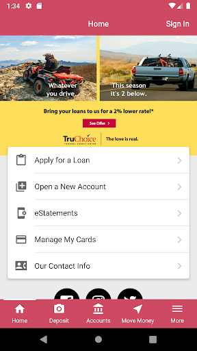 TruFCU Mobile Banking Screen 3