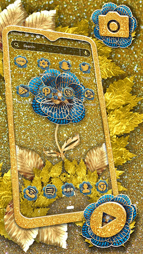 Golden Blue Rose Theme Screen 3