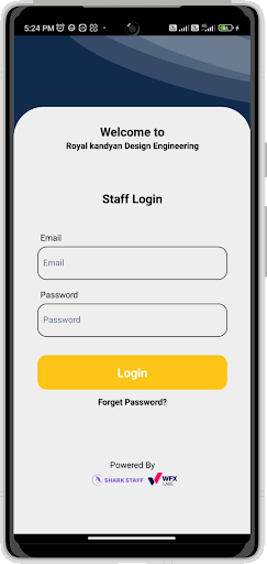 Android application Royal Kandyan Staff screenshort
