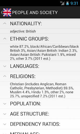 Android application United Kingdom Facts screenshort