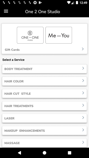 Android application ONE-ONE STUDIO screenshort