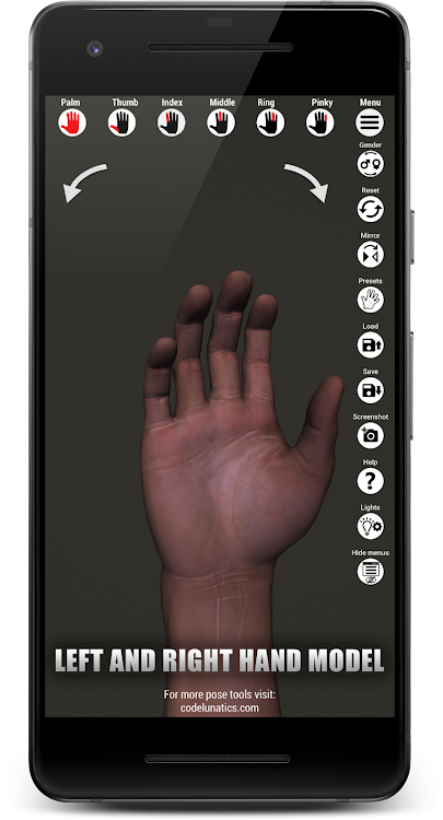 Manus - Hand Pose Tool By Code Lunatics: 3D Art Pose Tools. Poser App -  (Android Apps) — Appagg
