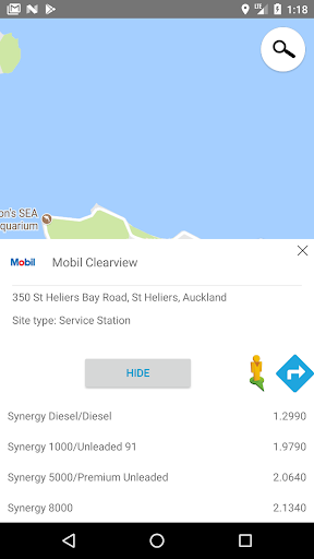 Kiwi Fuelcards Station locator Screen 2