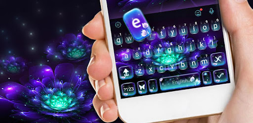 Galaxy Purple Flower Keyboard 