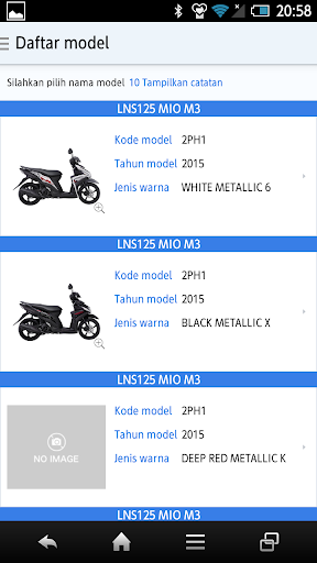 YAMAHA PartsCatalogue IDN Screen 2