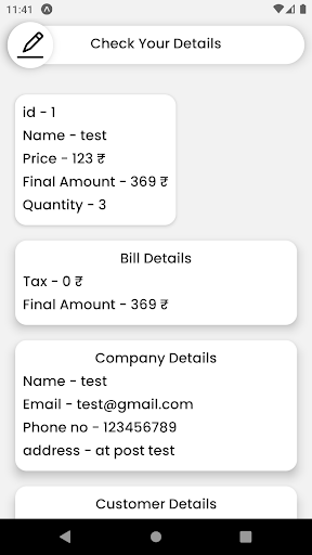 Quick Invoice Creator Screen 3
