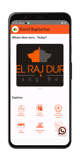Android application Hotel Rajdurbar screenshort