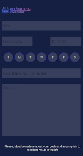 Professional calendar Screen 2