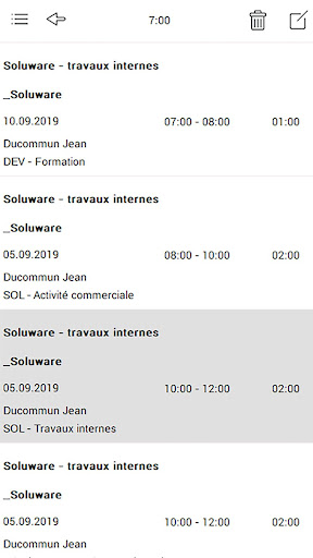 SwissTimesheet Screen 3