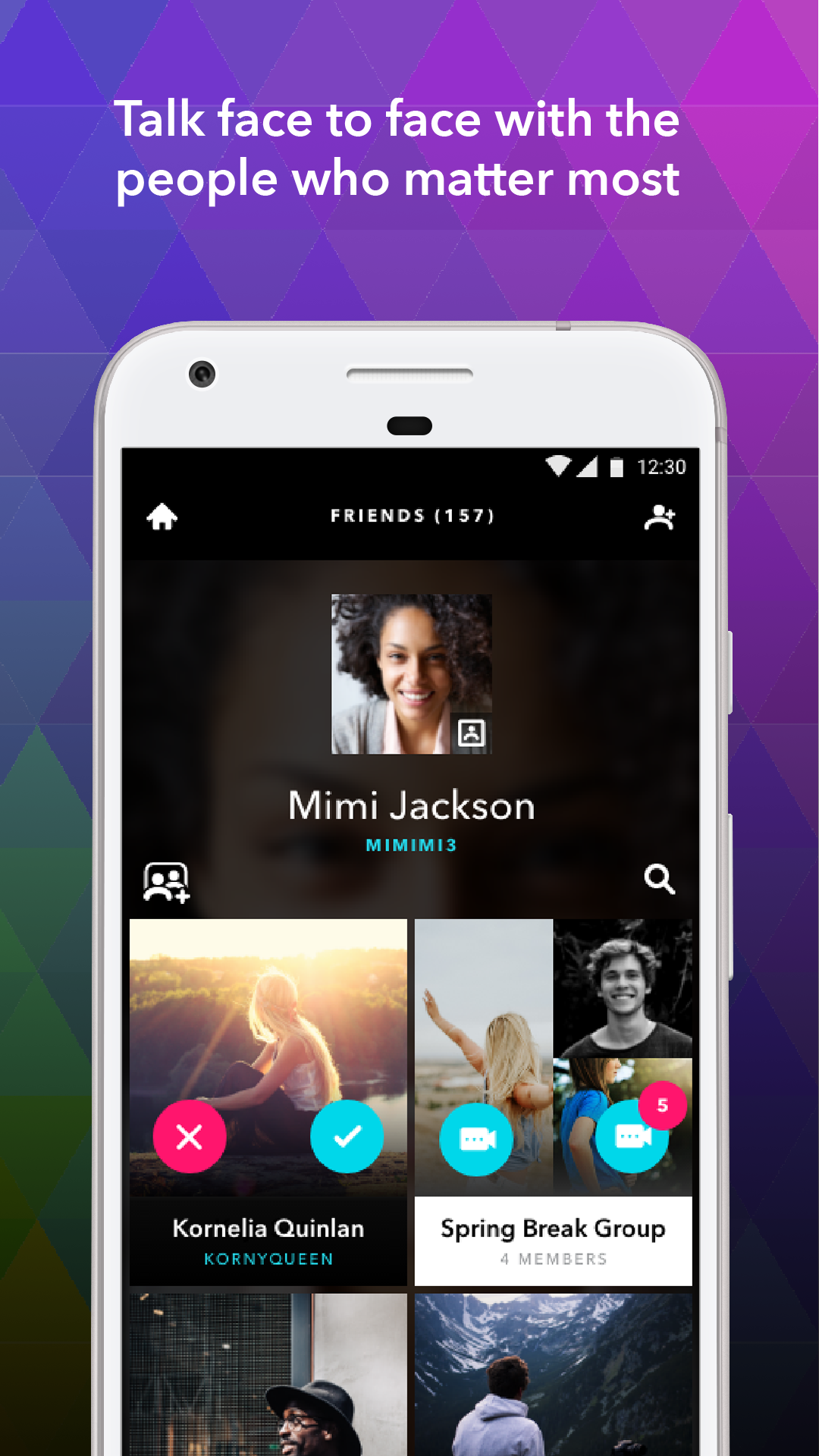 Android application ooVoo Video Calls, Messaging & Stories screenshort