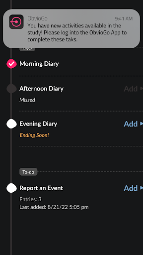 Android application ObvioGo 2.0 screenshort