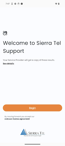 Android application Sierra Tel Support screenshort