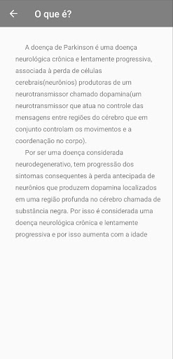 Android application Cinesio Parkinson screenshort
