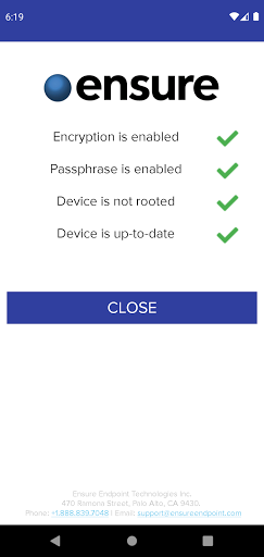 Android application Ensure Verify screenshort