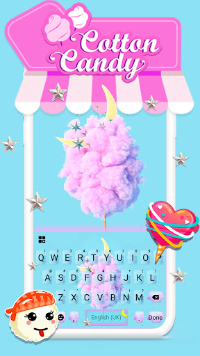 Android application Cotton Candy Pink Keyboard Bac screenshort