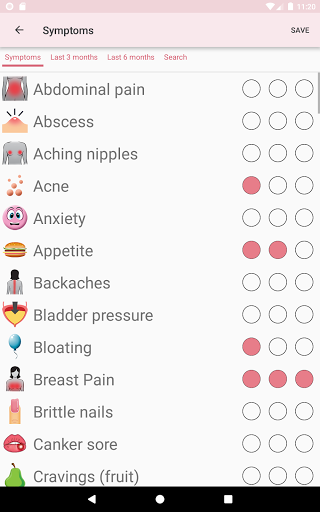Screenshot of WomanLog Period Calendar