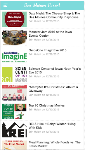 Android application Des Moines Parent screenshort