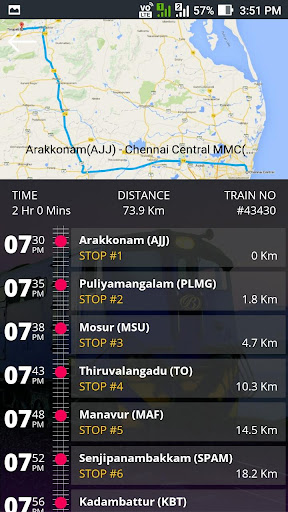 Chennai Suburban Train Timings Screen 2