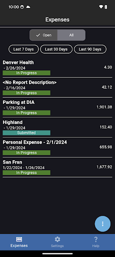 Android application Deltek Expense for Ajera screenshort