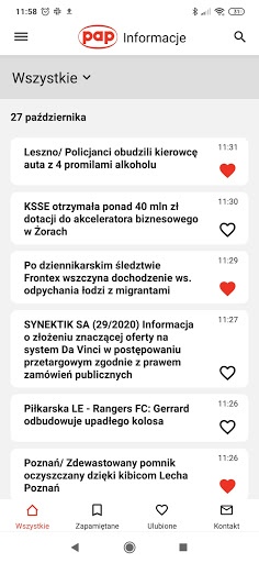 Android application PAP Informacje screenshort