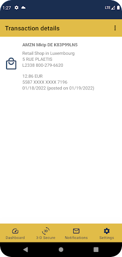 Degussa Bank Corporate Card Screen 3